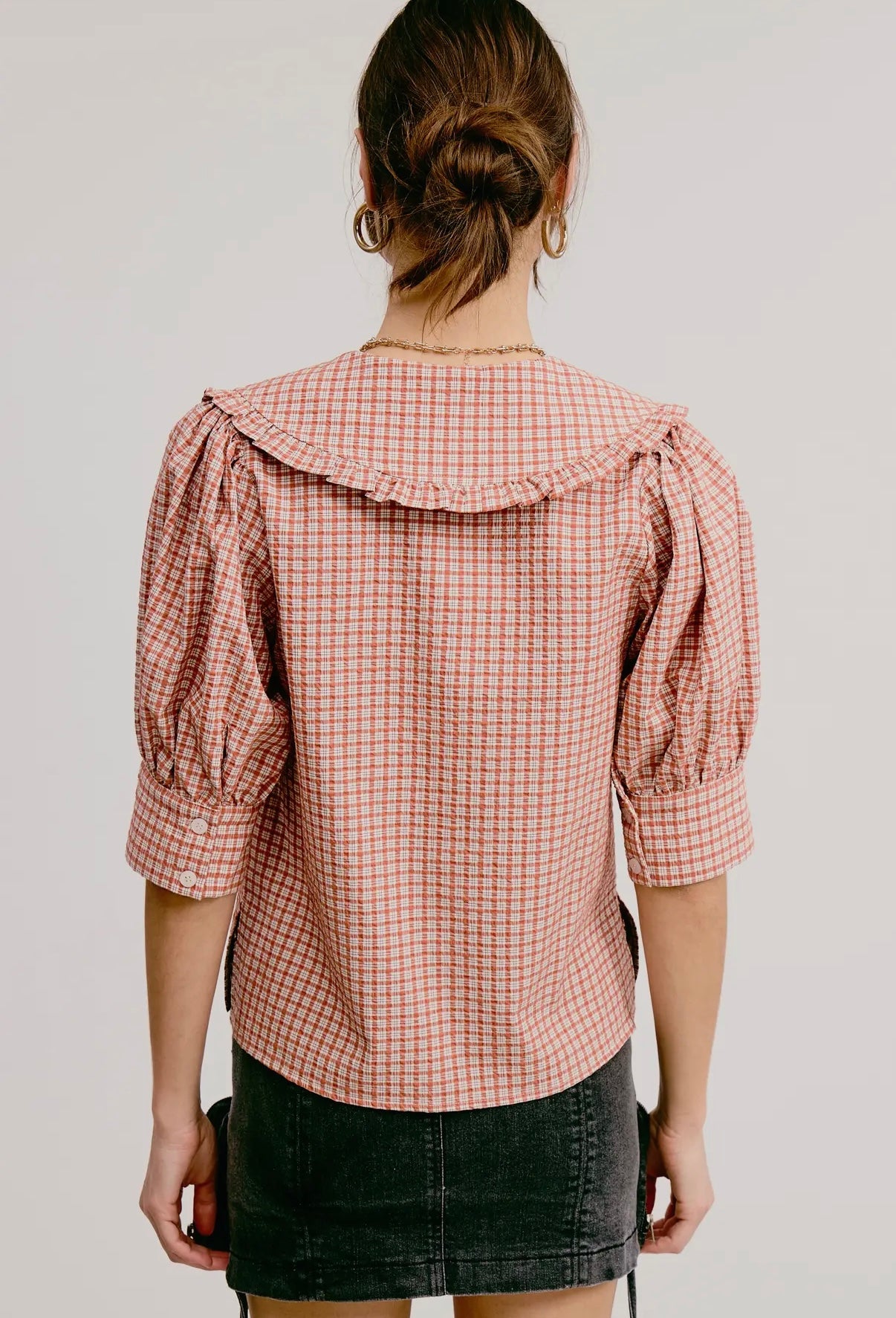 LOWEN PLAID BLOUSE