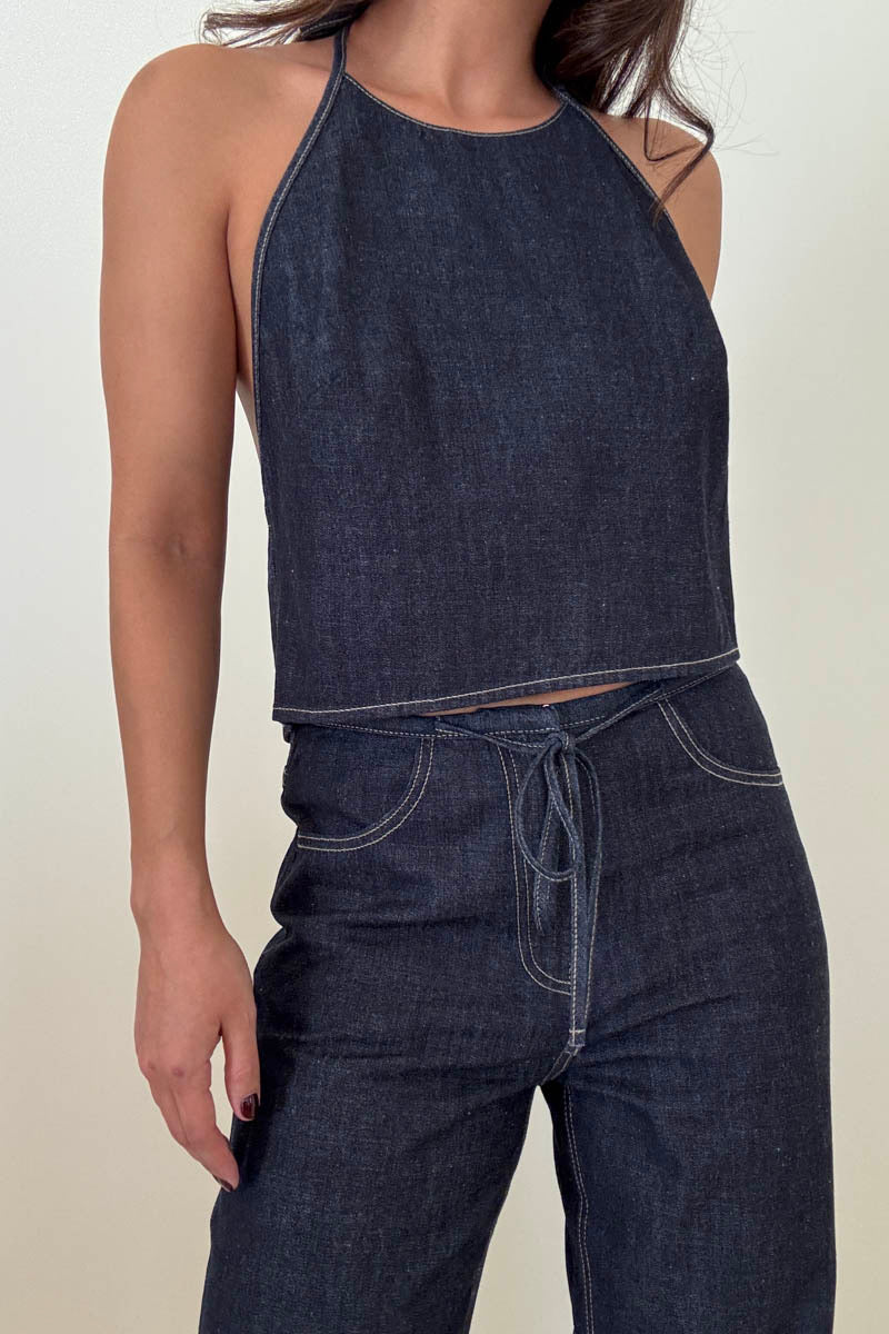 SUMMER DENIM DRAWSTRING PANTS