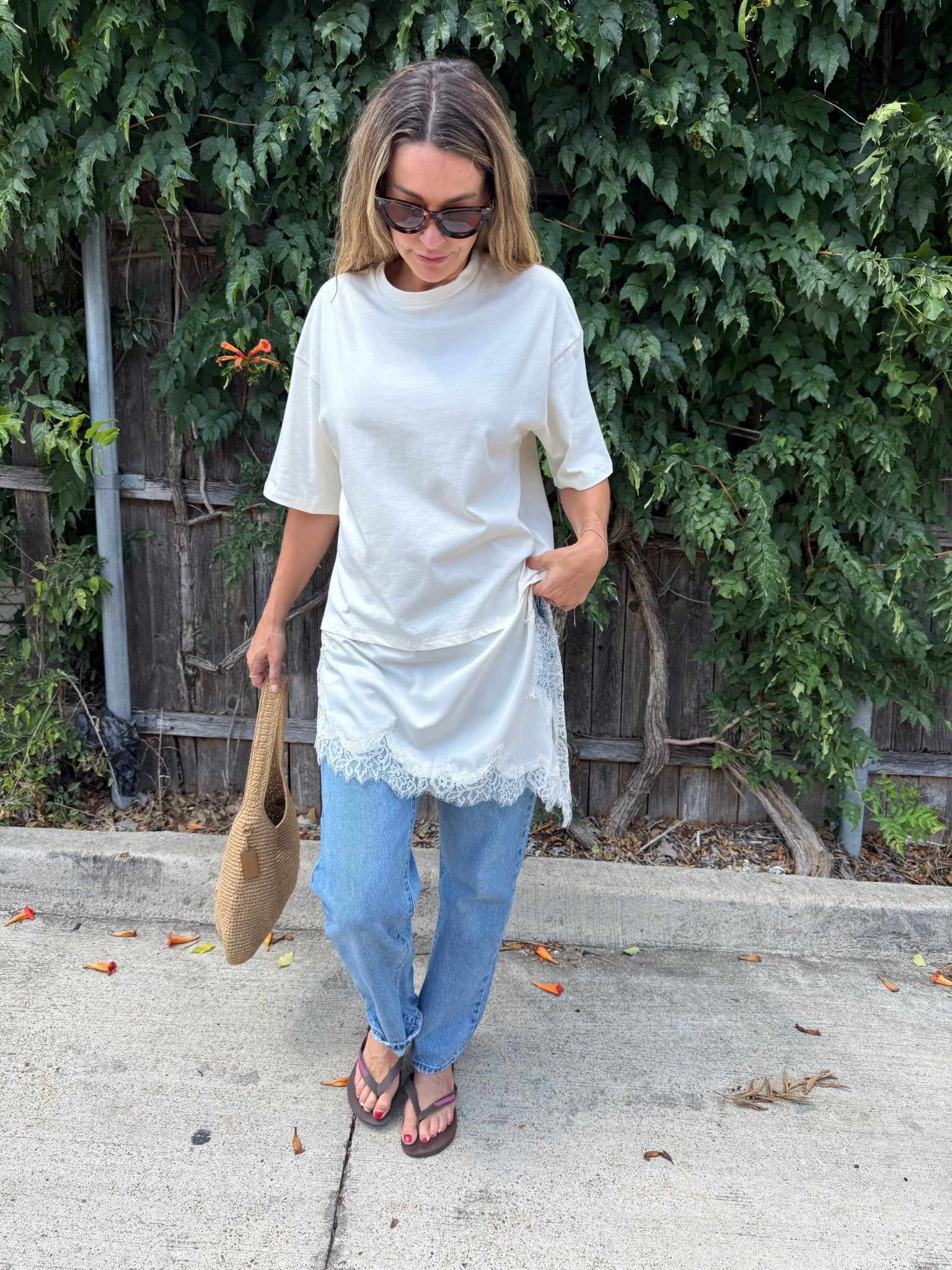 LACE TRIM TSHIRT - Esther Penn
