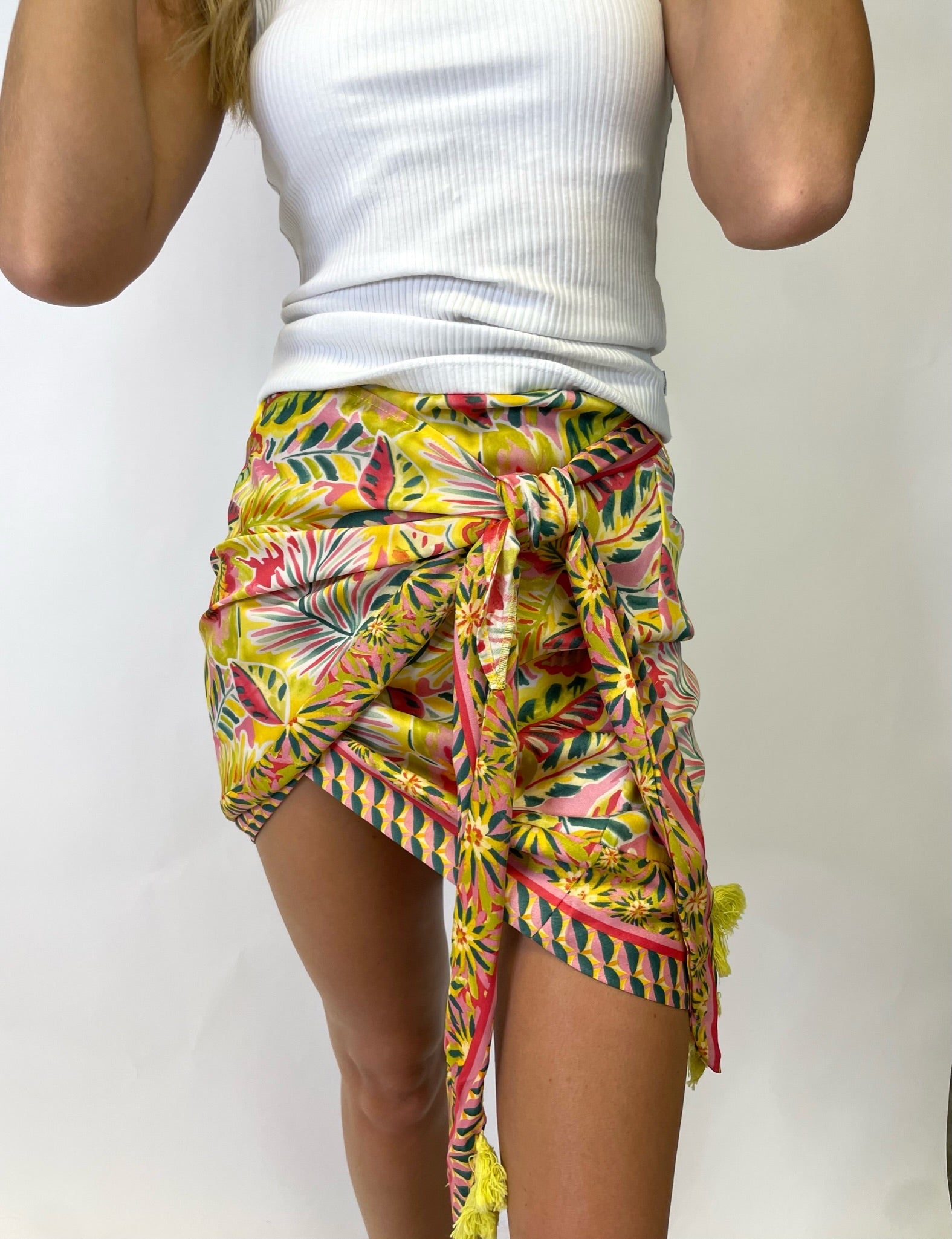 THE PALM WRAP MINI SKIRT
