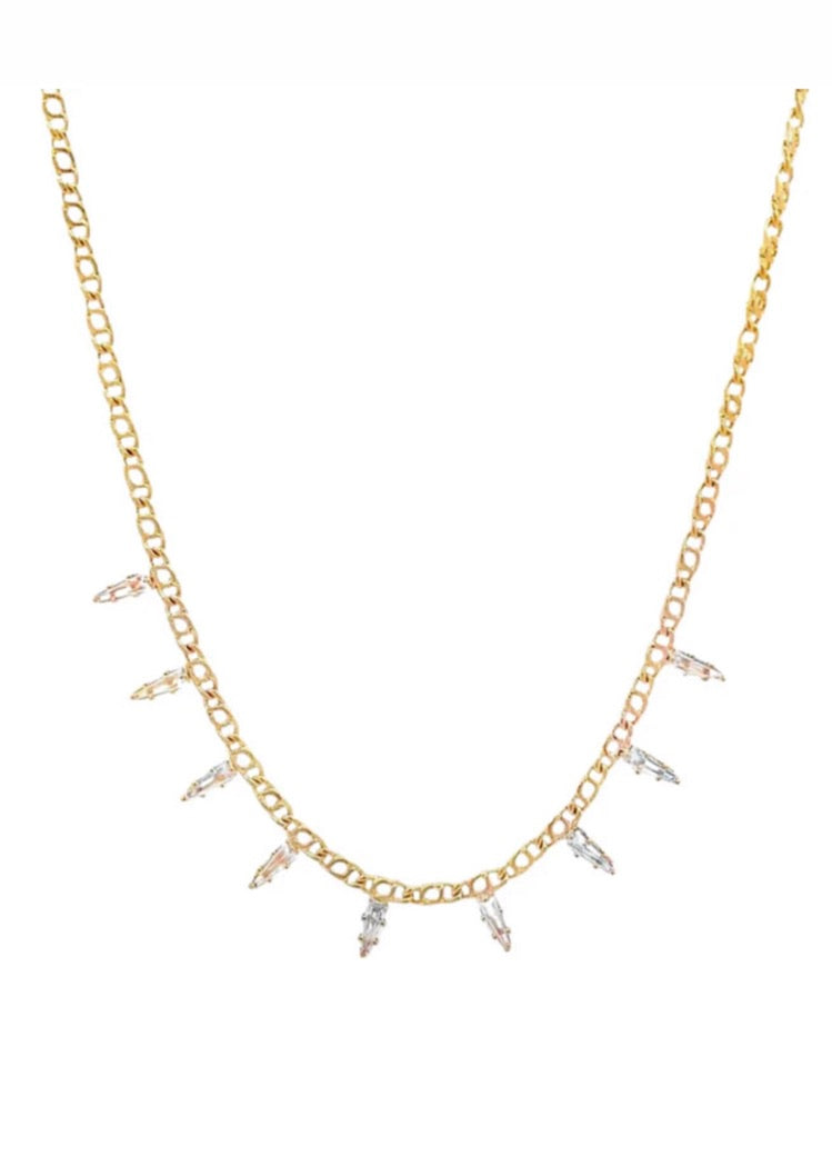 BAGUETTE DROP CHAIN NECKLACE
