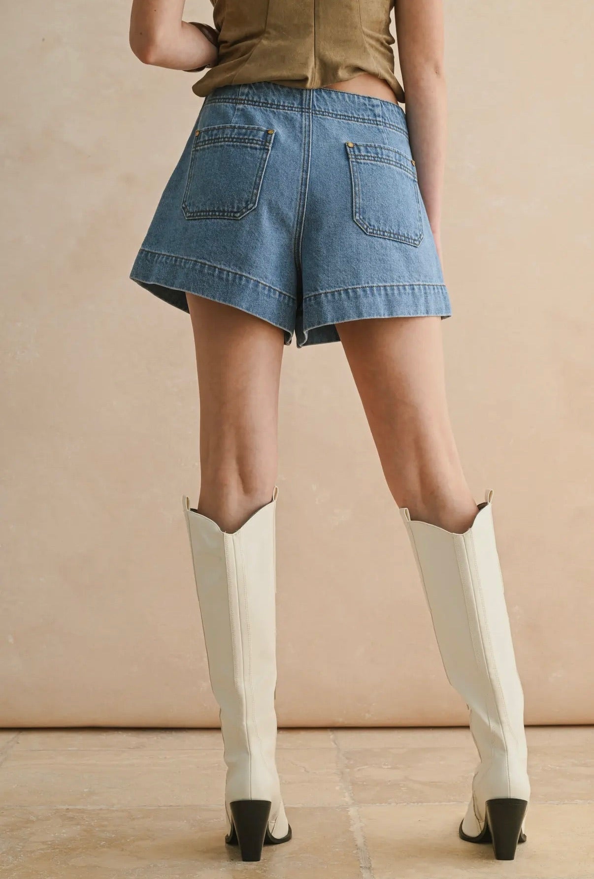 SUEDE LACE UP SHORTS