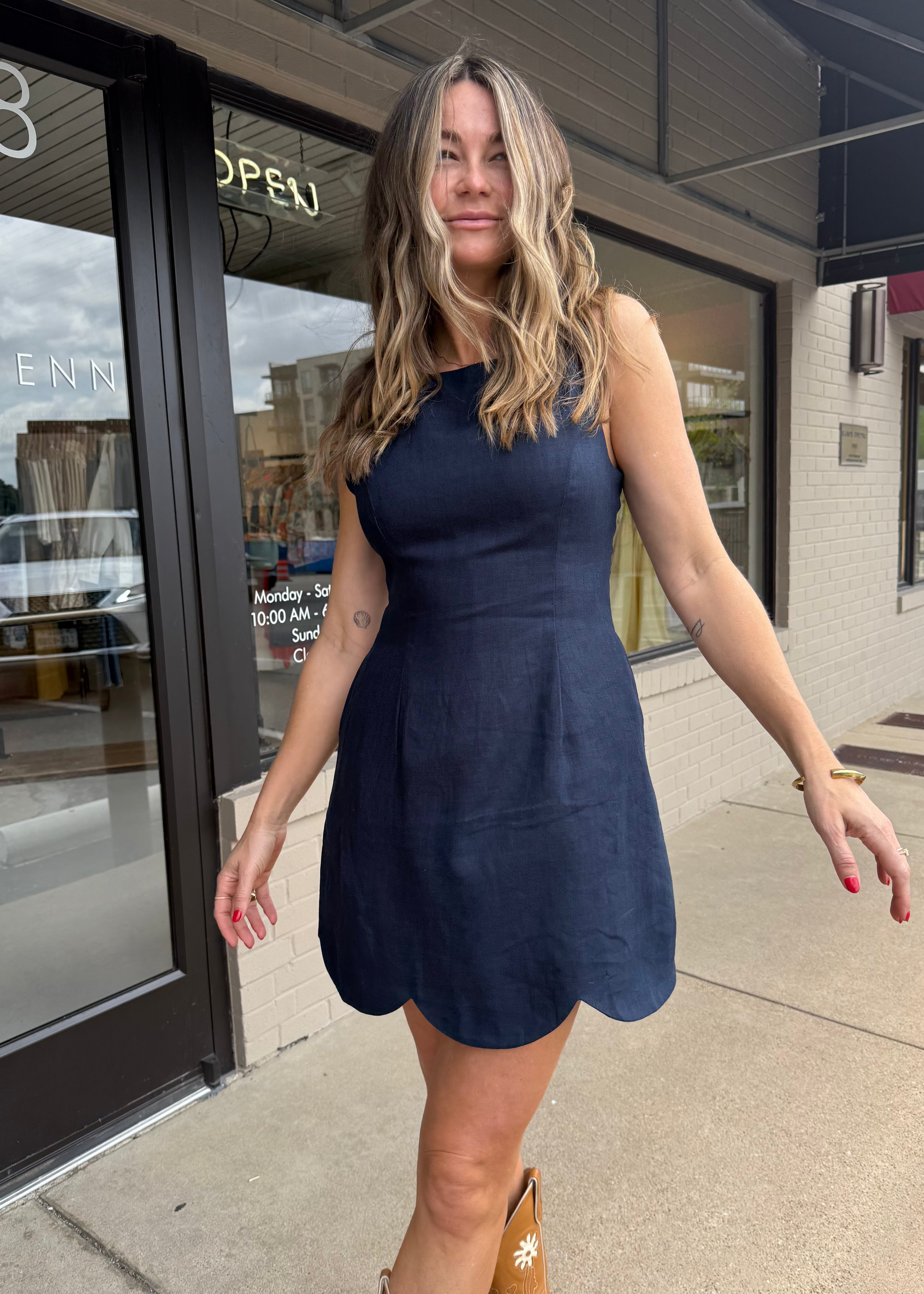 SUMMER BLUES LINEN DRESS