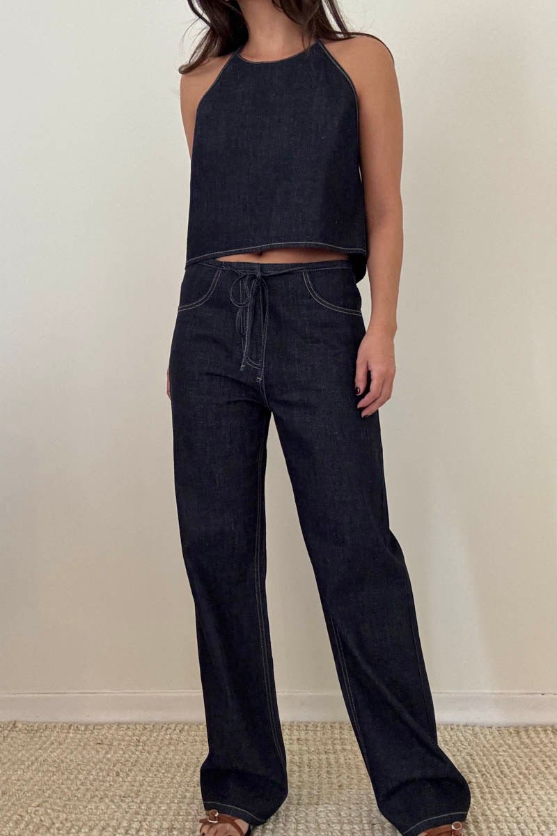 SUMMER DENIM DRAWSTRING PANTS - Esther Penn