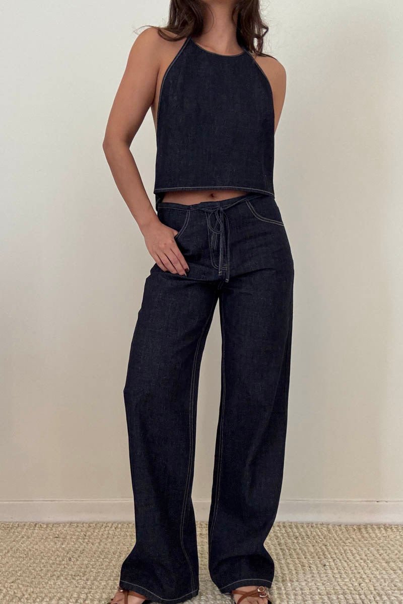 SUMMER DENIM DRAWSTRING PANTS - Esther Penn
