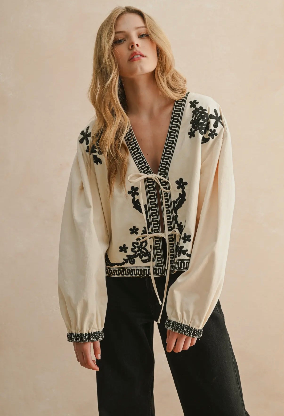MOUNTAIN HIGH EMBROIDERED TOP