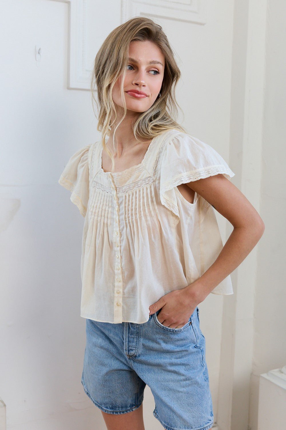 AMELIA PINTUCK BLOUSE - Esther Penn
