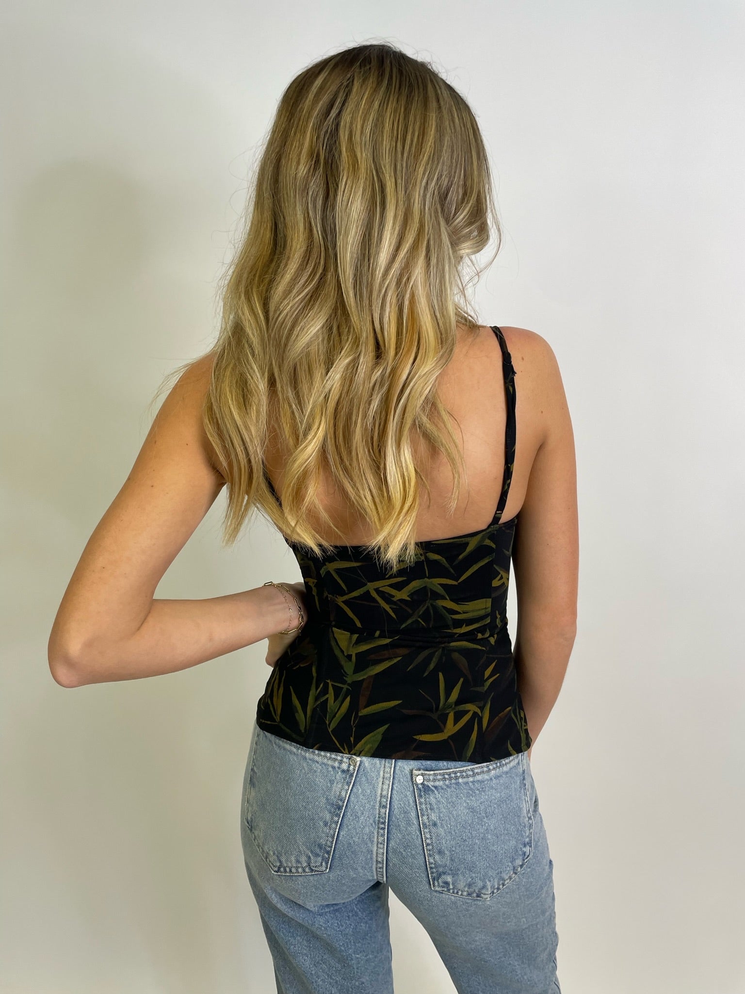 ZIP FRONT VINTAGE LEAVES CORSET
