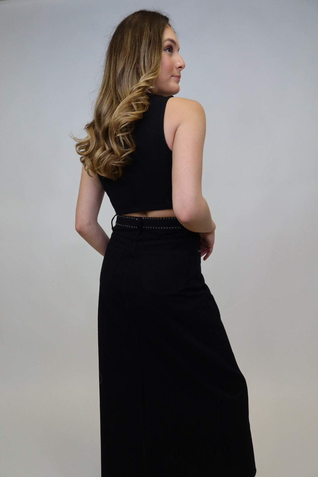 THE STUDDED MAXI SKIRT
