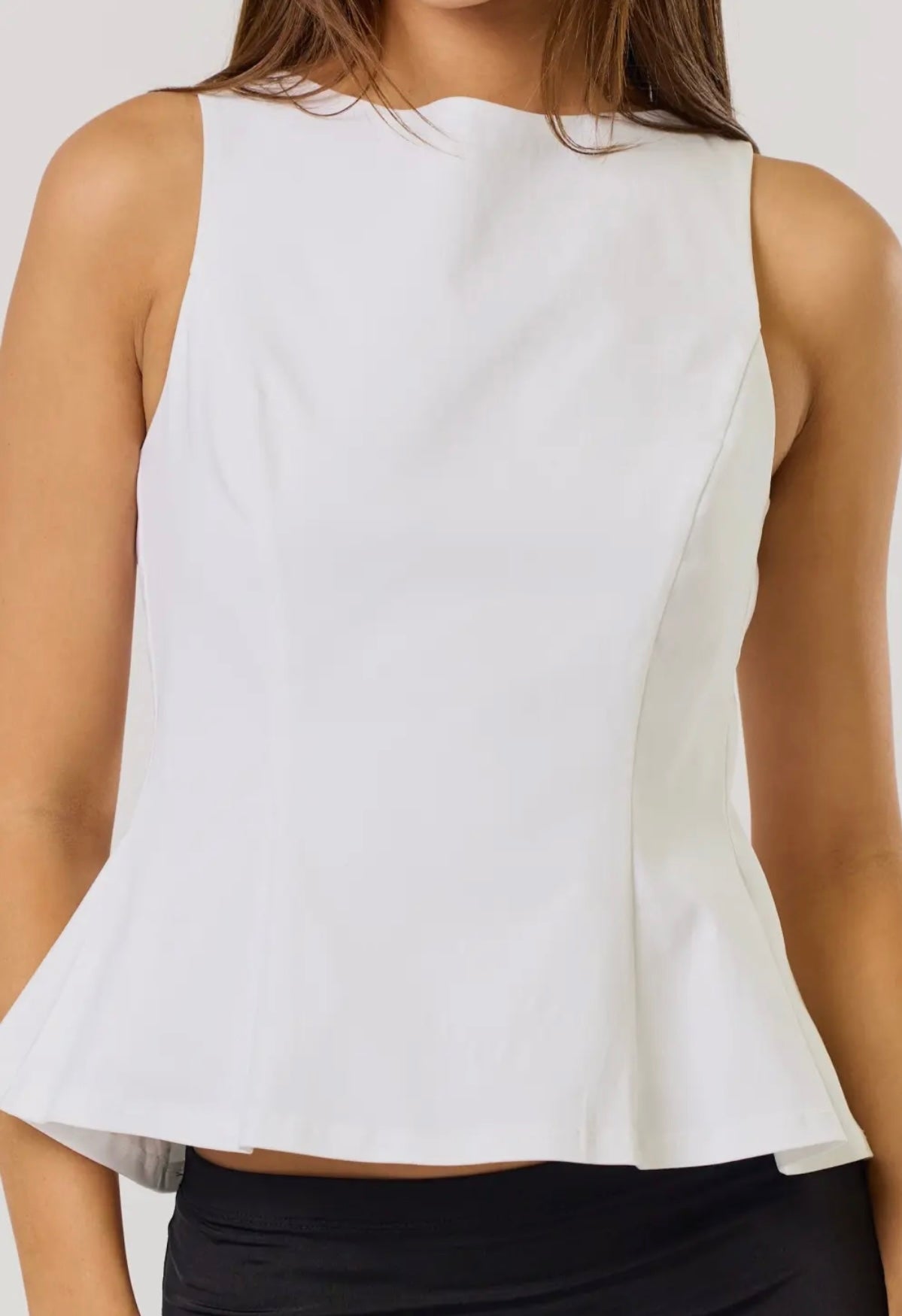 CRESCENT PEPLUM TOP