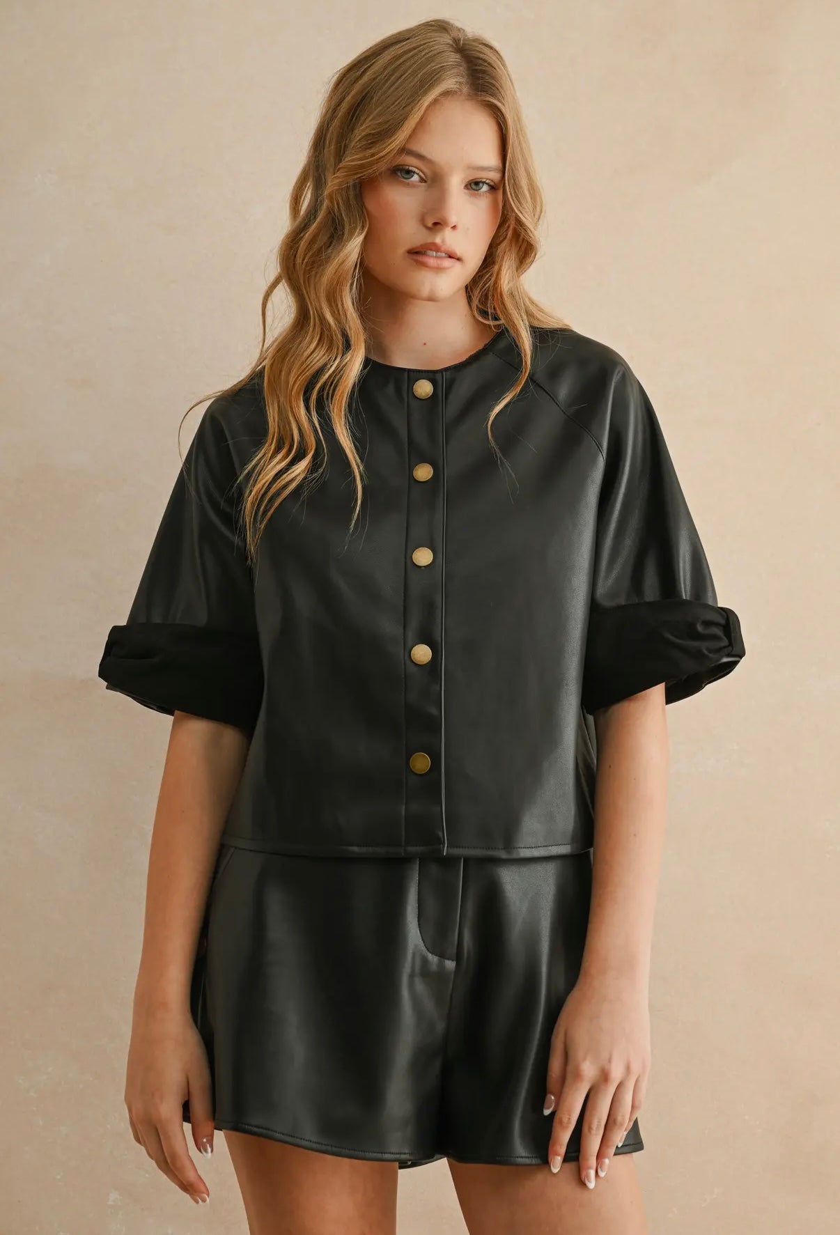 HAPPY HOUR LEATHER TOP