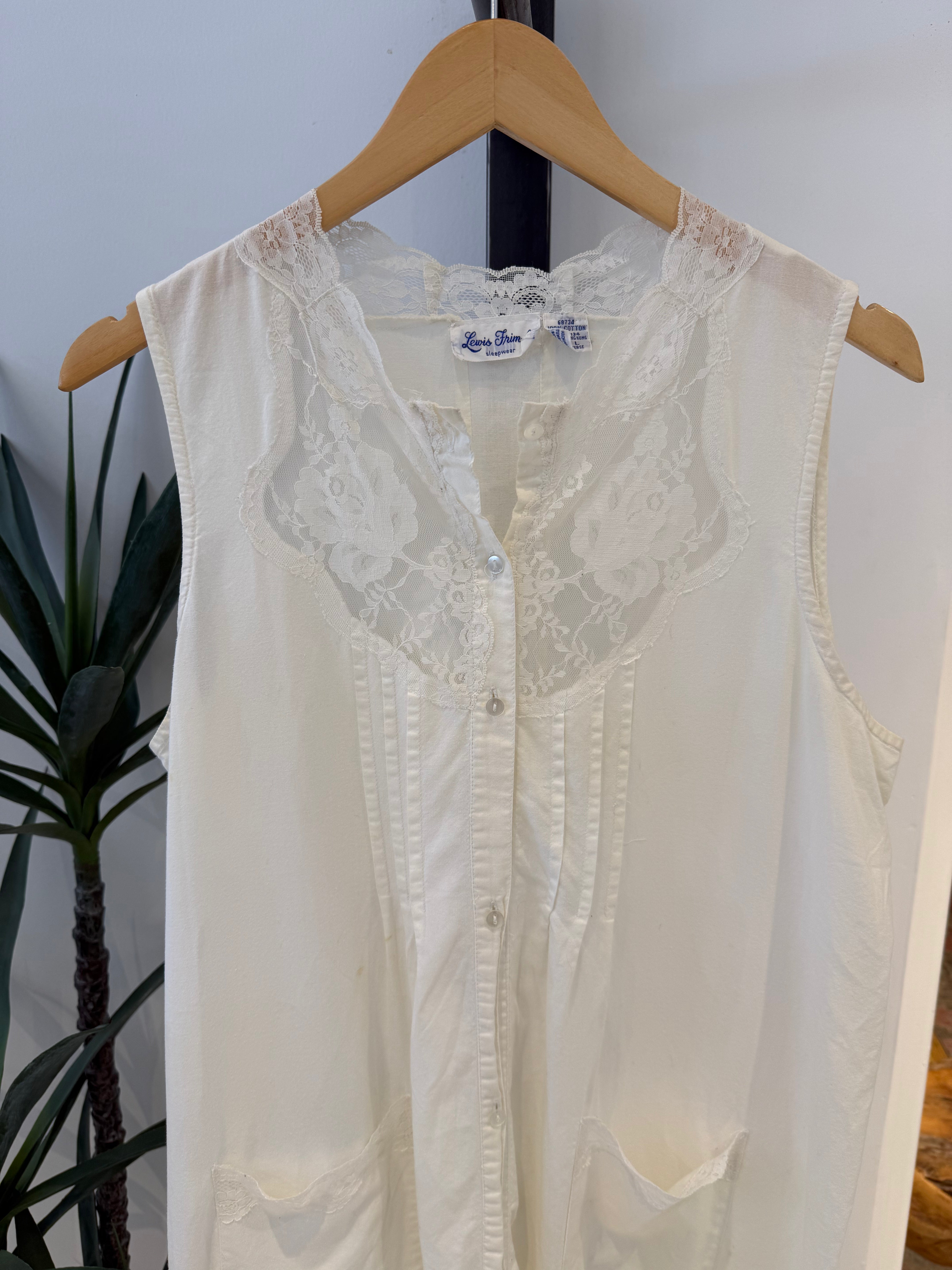Vintage - white linen midi dress - Esther Penn