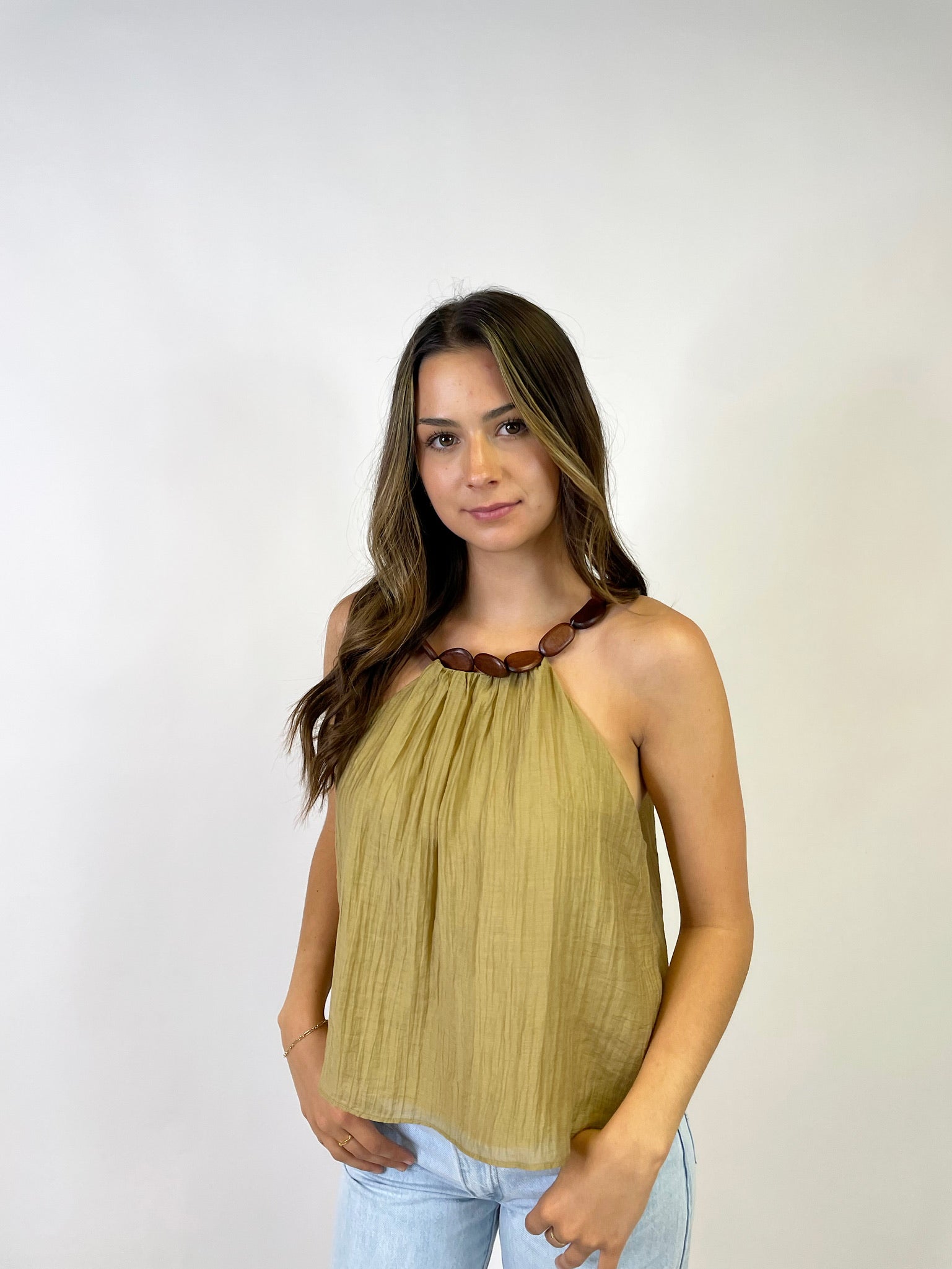 THE BEADED HALTER TOP