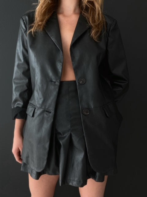 SOMETHING GOOD LEATHER BLAZER