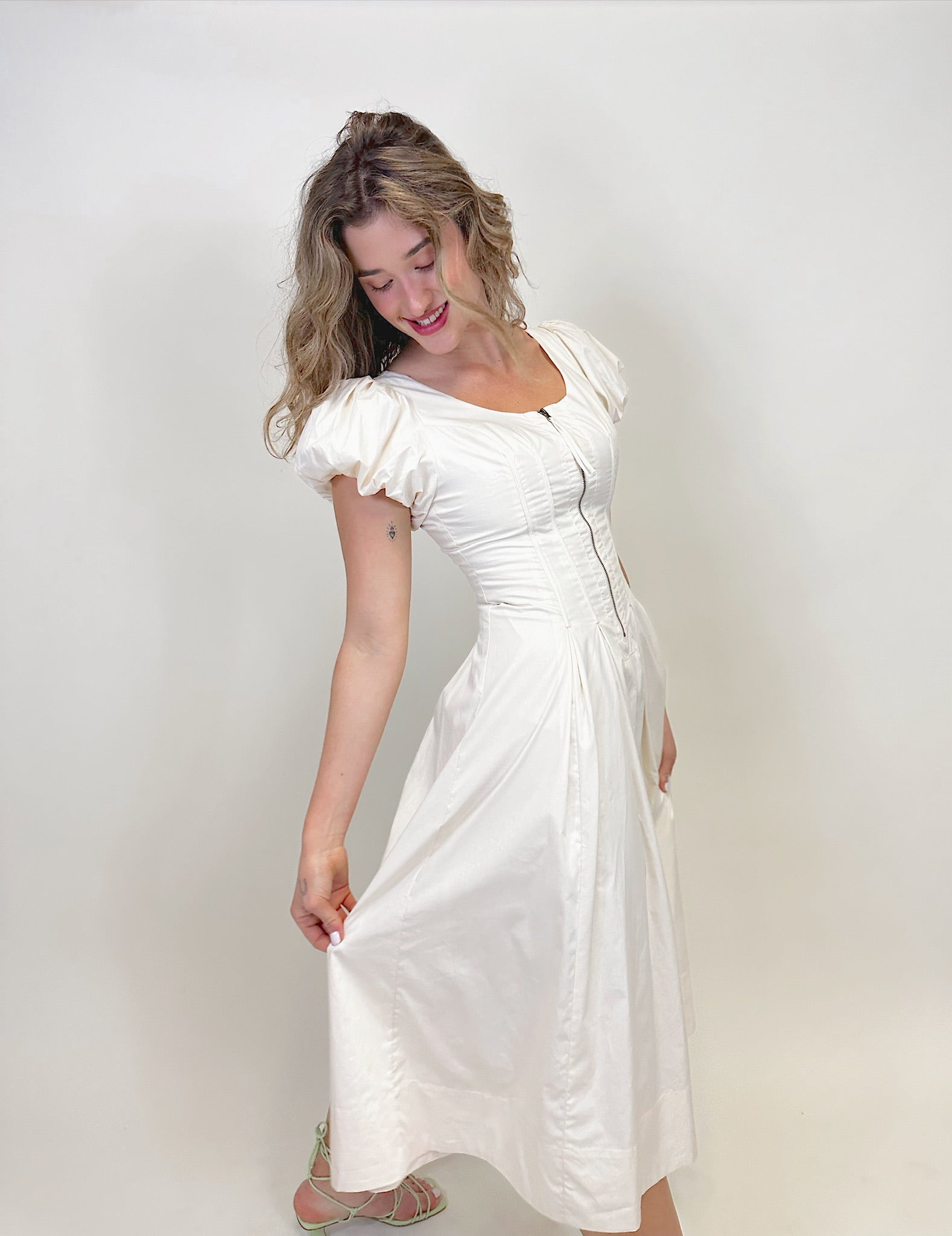 POPLIN MIDI DRESS