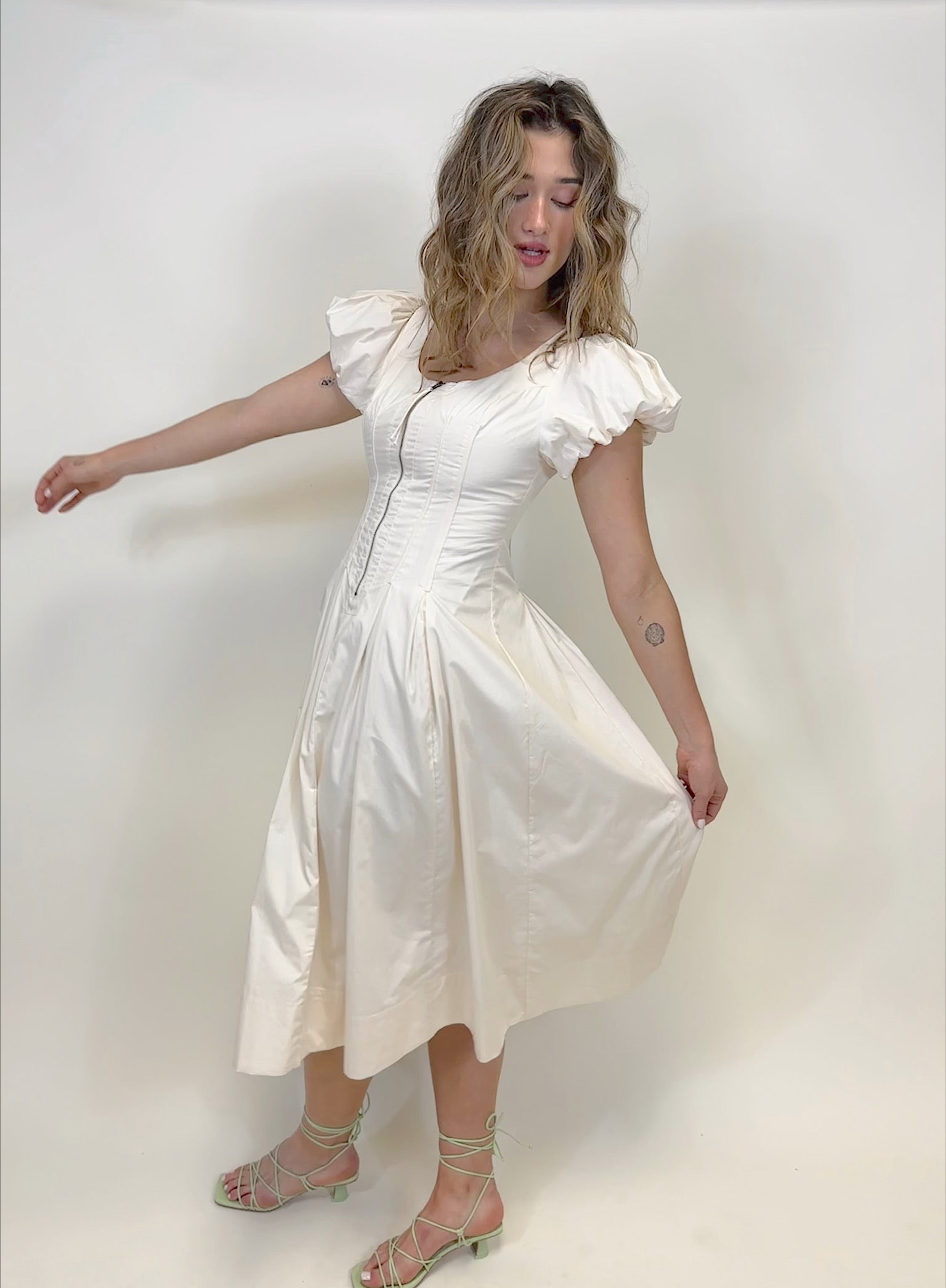 POPLIN MIDI DRESS