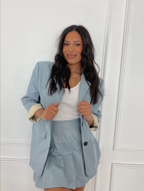 SOMETHING GOOD LEATHER BLAZER