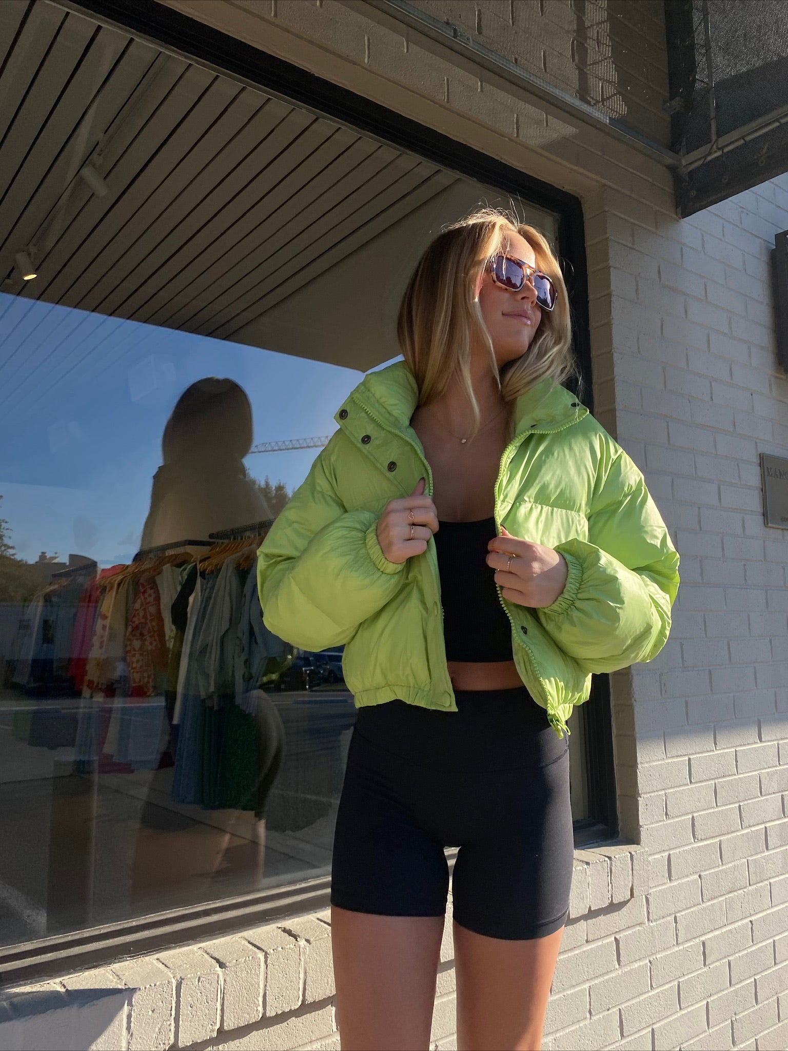 LIME PUFFER JACKET FINAL SALE