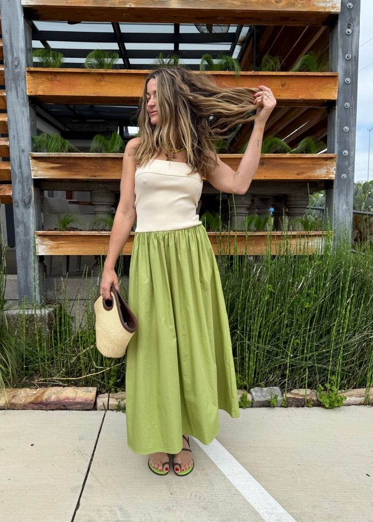 MIX MEDIA MIDI DRESS
