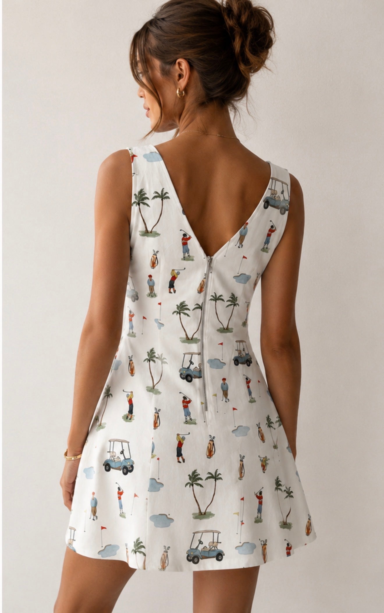 GOLF PRINT MINI DRESS - Esther Penn