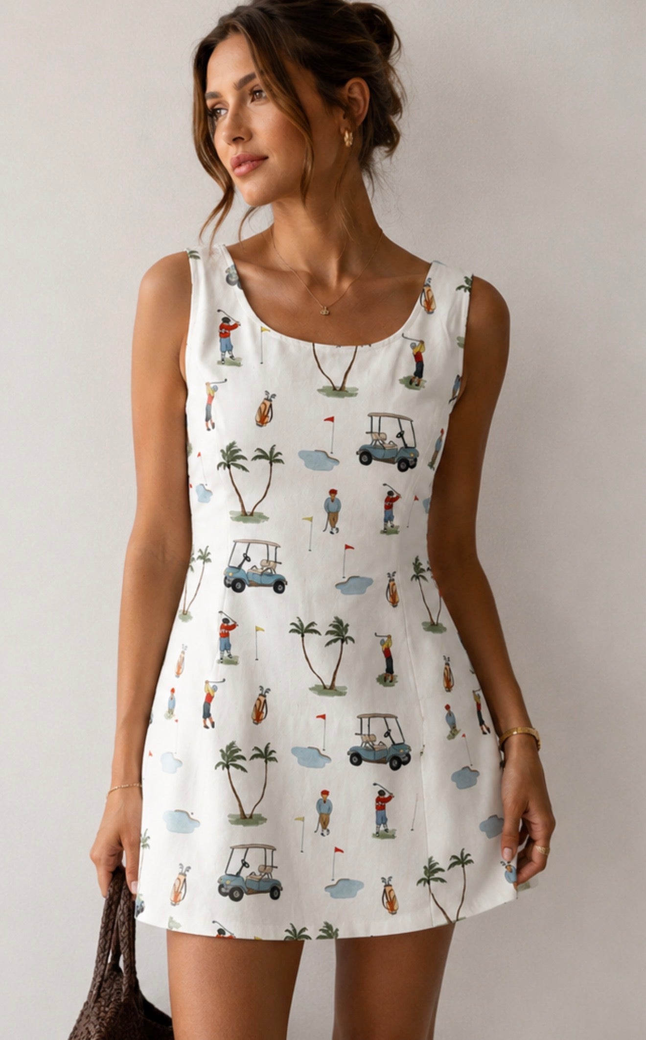 GOLF PRINT MINI DRESS - Esther Penn