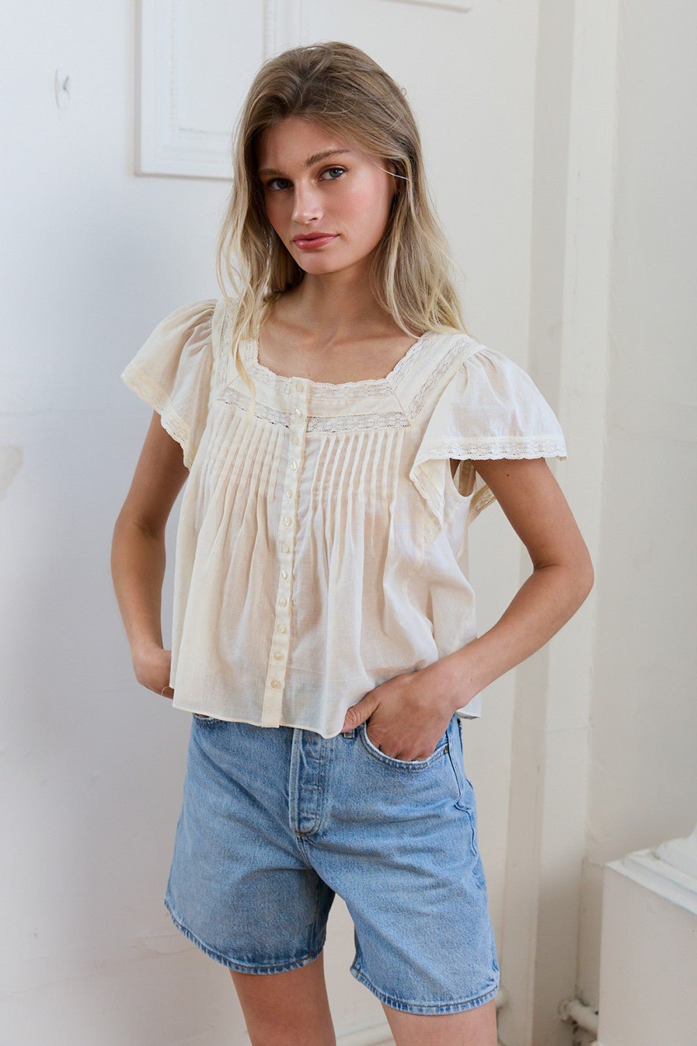 AMELIA PINTUCK BLOUSE - Esther Penn