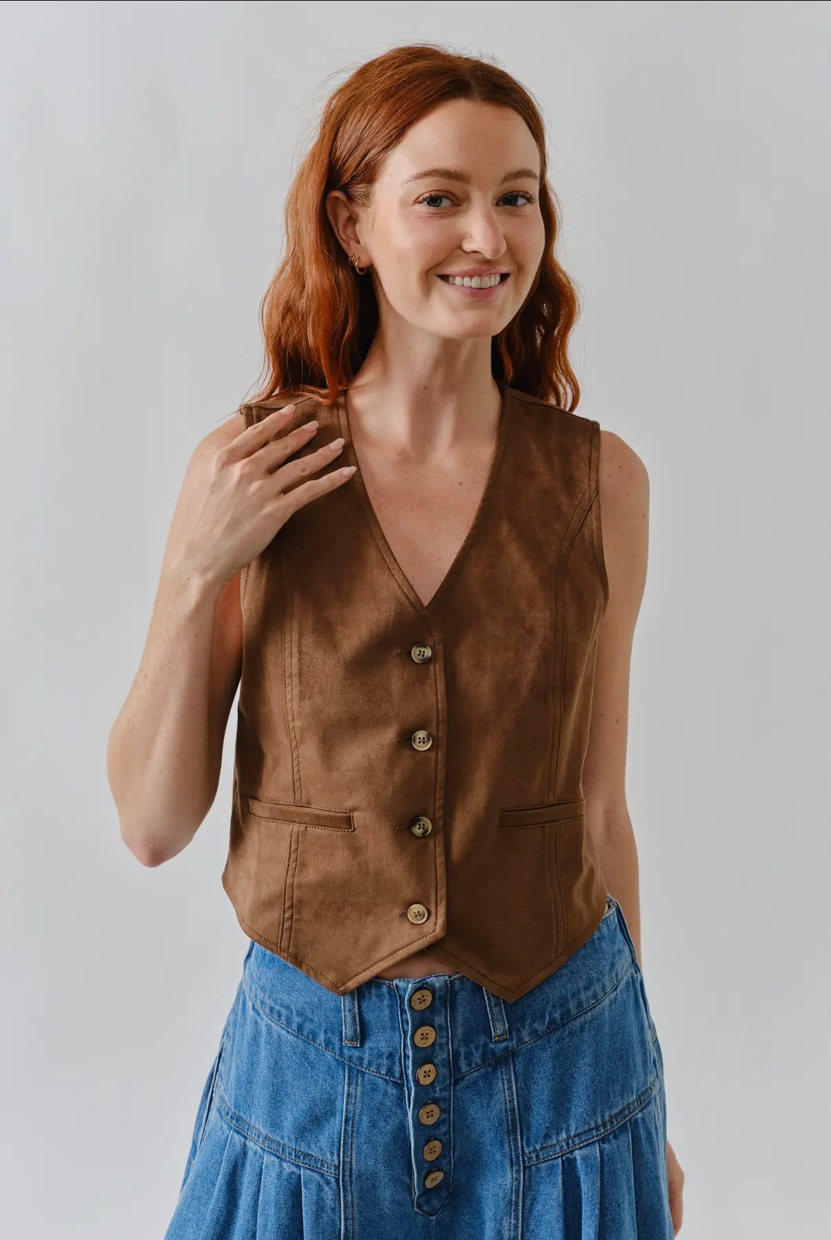 HOOK EM SUEDE VEST