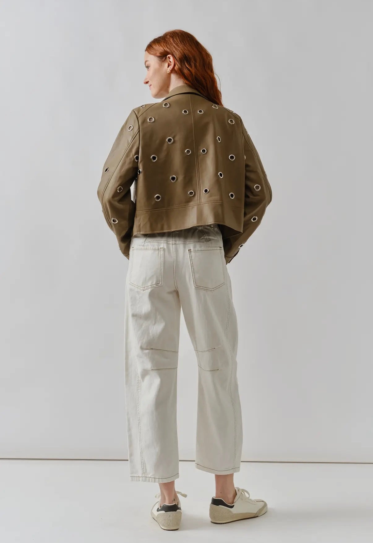 GROMMET LEATHER JACKET