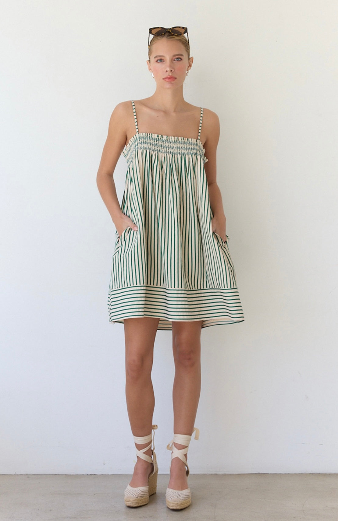 STRIPED BABYDOLL DRESS
