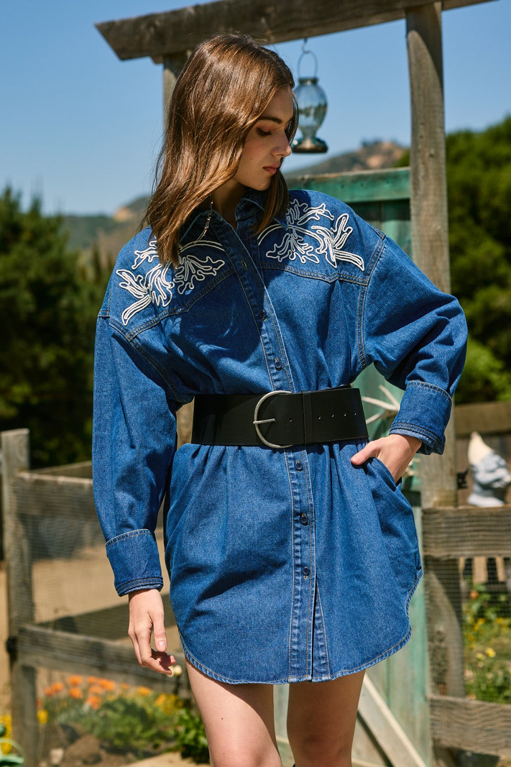 SADDLE UP DENIM DRESS