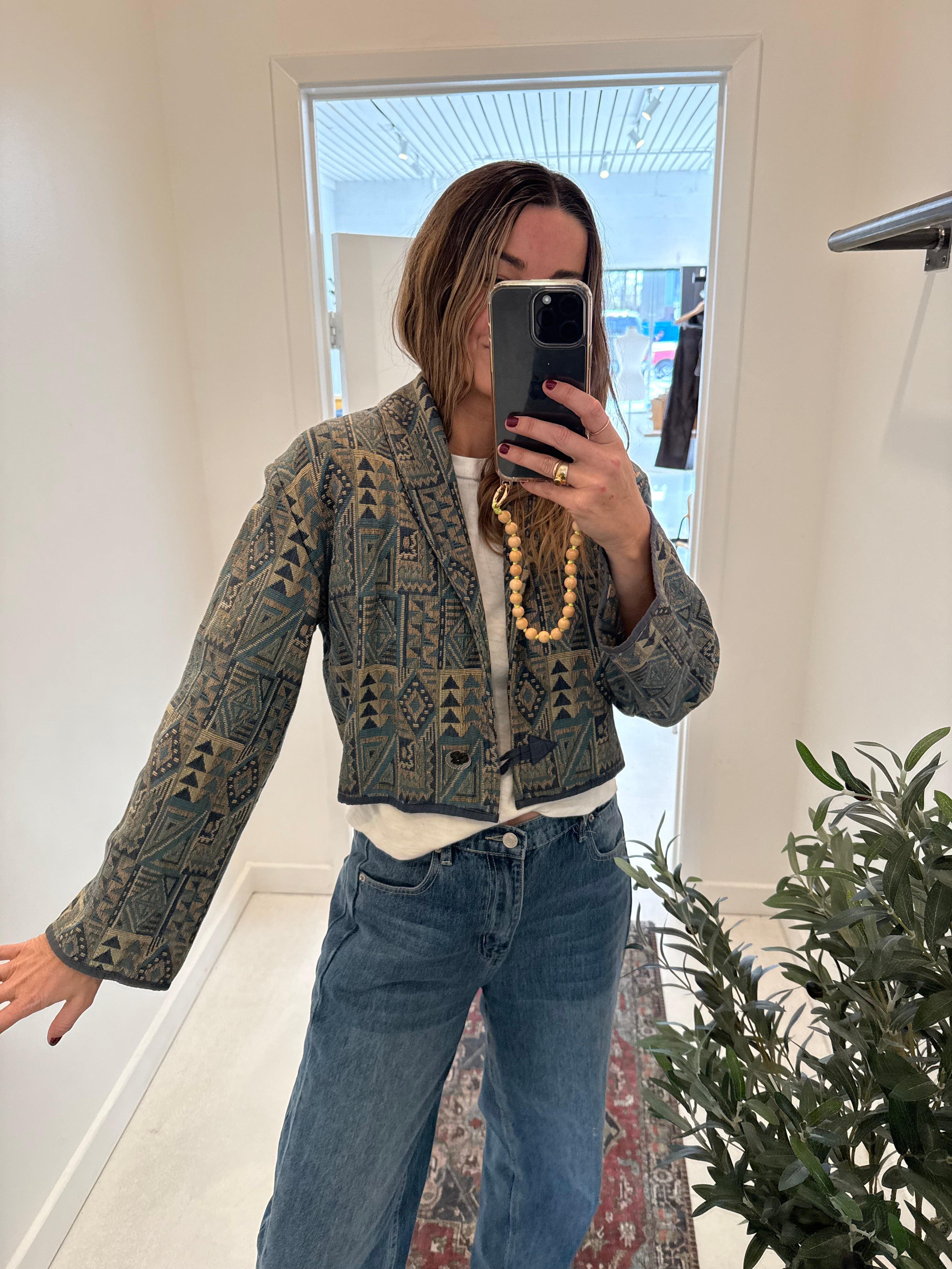 VINTAGE BLUE AZTEC JACKET