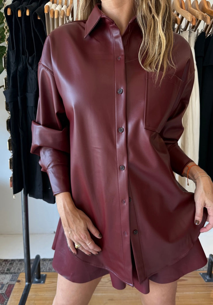 LEATHER BUTTON UP TOP