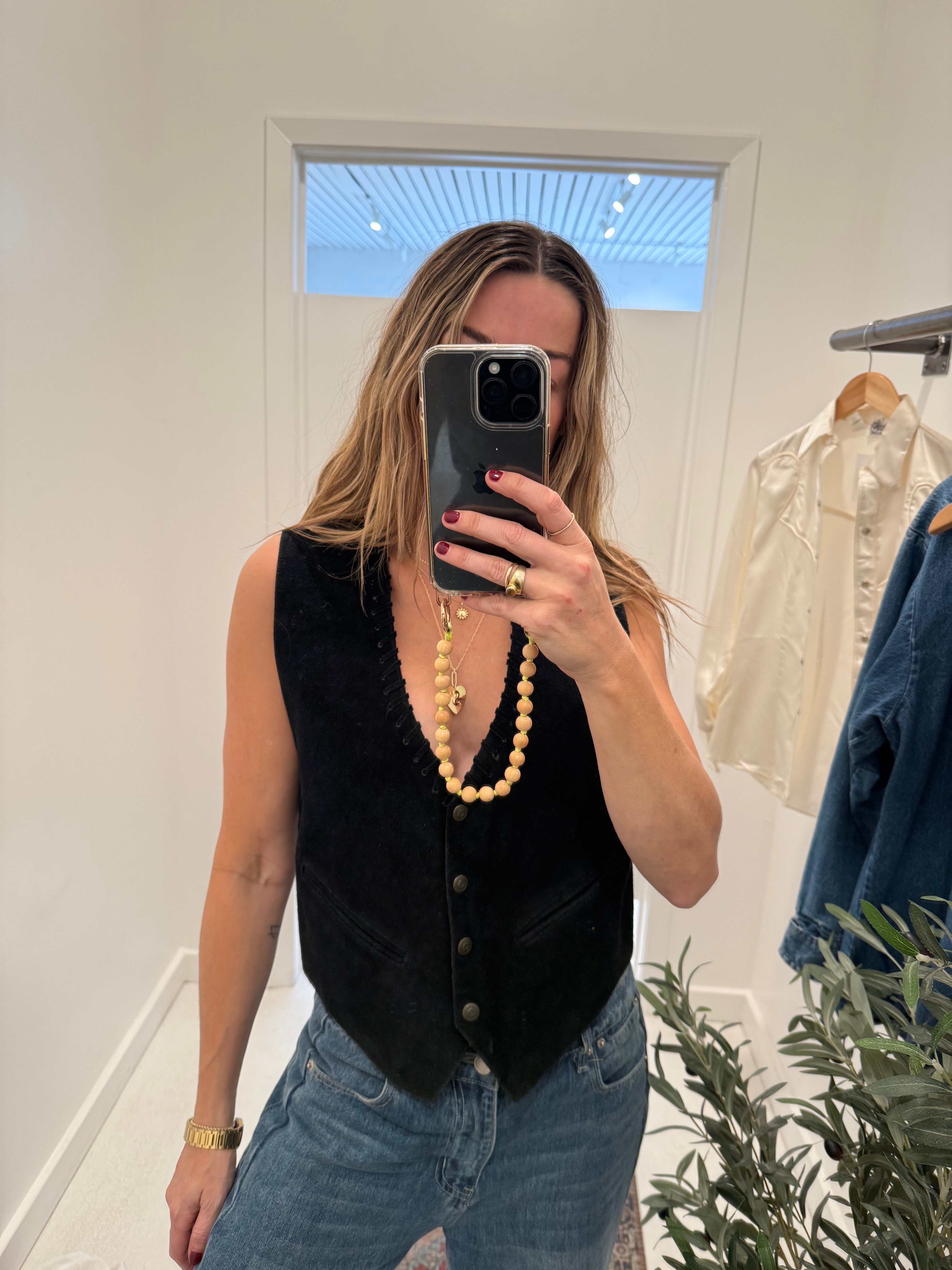 VINTAGE BLACK SUEDE VEST