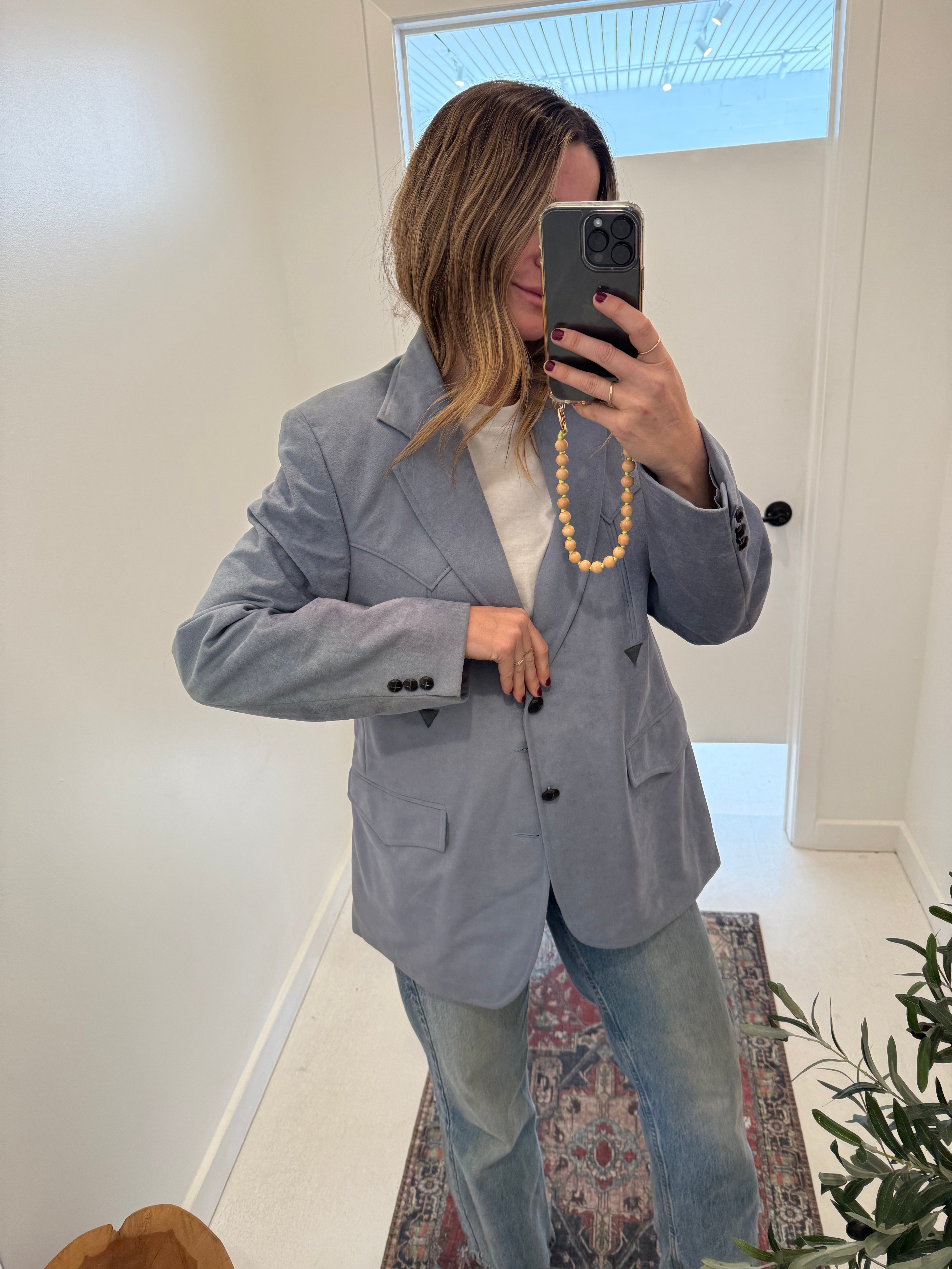 VINTAGE BLUE SUEDE BLAZER