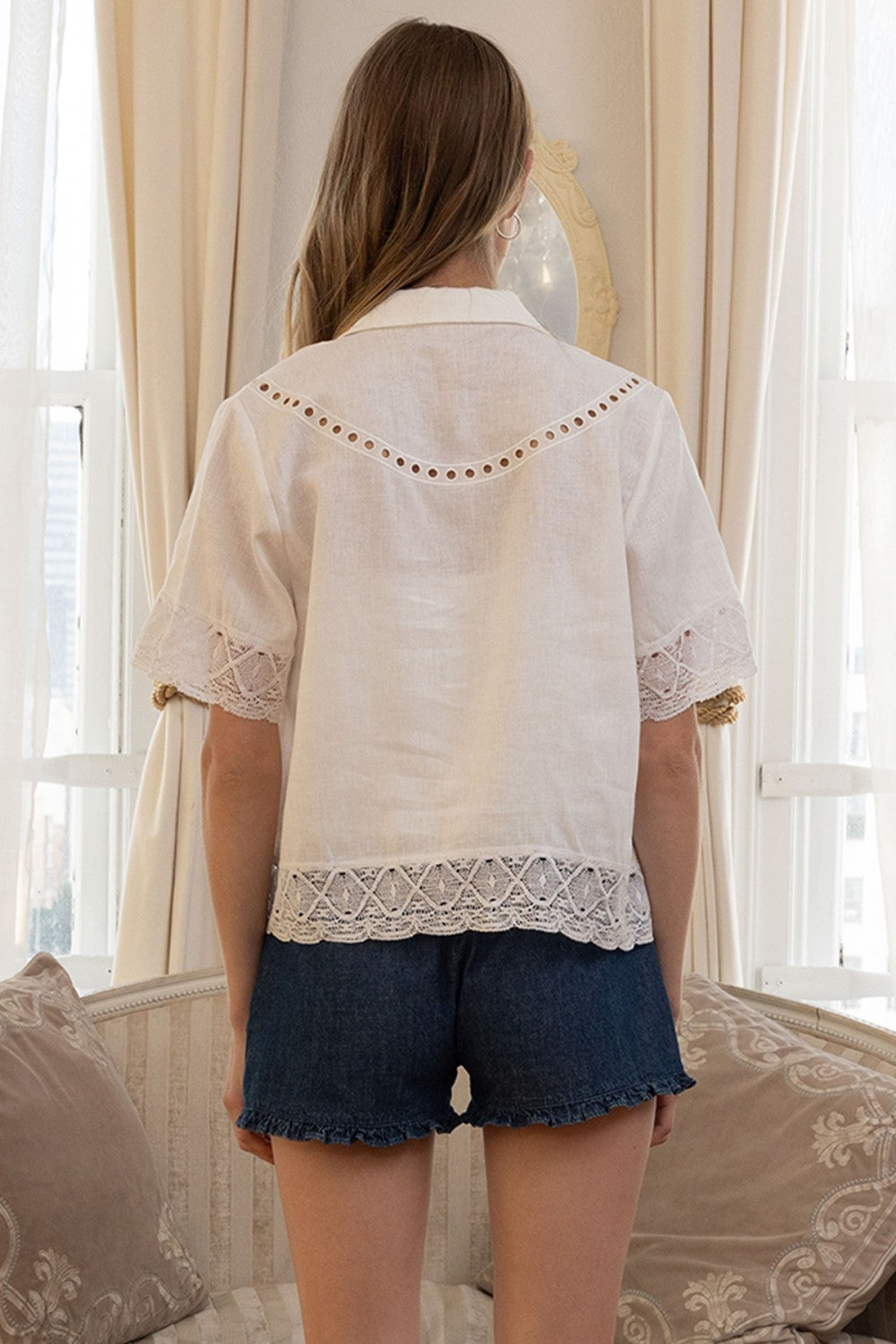 SO IN LOVE LACE TRIM TOP