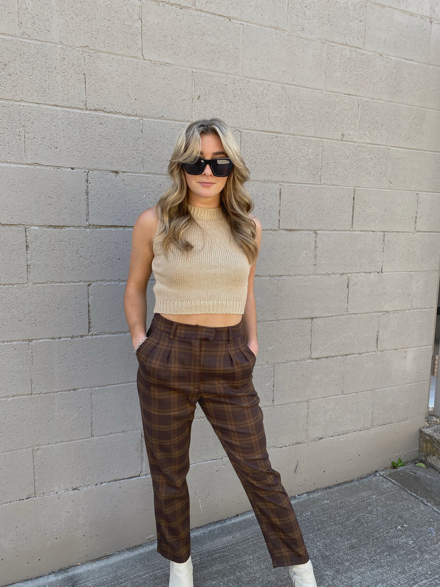 MILLY PLAID TROUSER